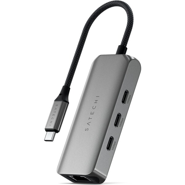 Satechi 4v1 USB-C hub s 2,5 gigabitovým Ethernetem vesmírně šedý Vesmírně šedá