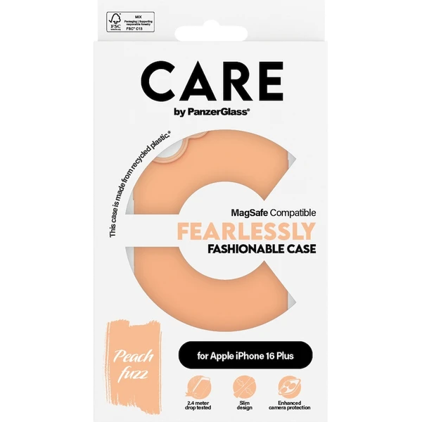 PanzerGlass® CARE kryt Apple iPhone 16 Plus MagSafe Fearlessly broskvový - Pouzdra - Obrázek G208000P01