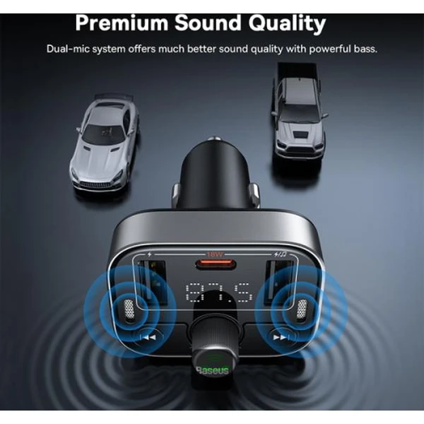 Baseus S09 Pro FM transmitter černý - FM Transmittery - Obrázek G32R000K01