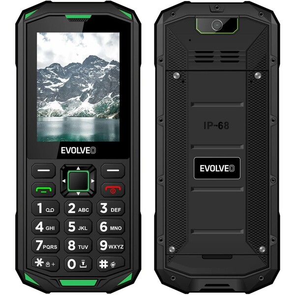 EVOLVEO StrongPhone X5 vodotěsný odolný Dual SIM telefon černo-zelený Zelená