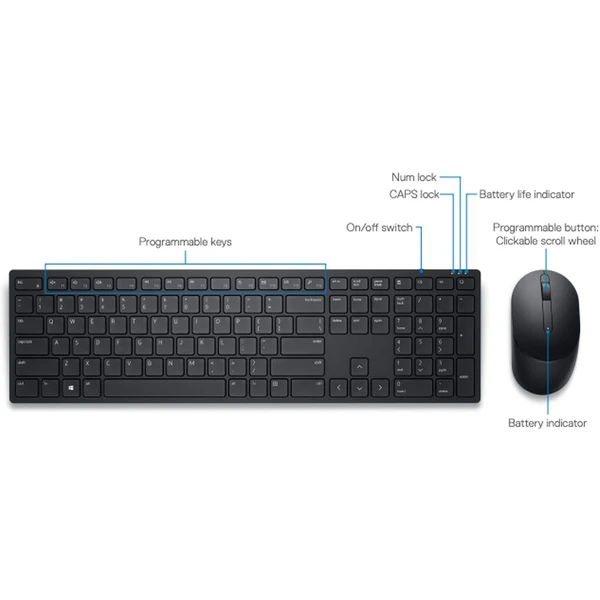 Dell Pro KM5221W bezdrátový set US - Klávesnicové sety - Obrázek G5MS000501