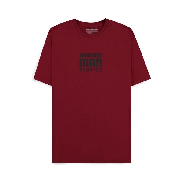 Tričko Difuzed Chainsaw Man - Vertical Logo S Červená