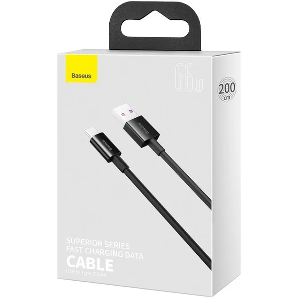 Baseus Superior USB-A/USB-C napájecí kabel 66W 2m černý - Kabely a redukce - Obrázek G66E300401