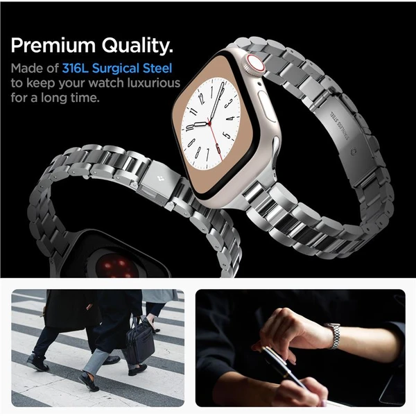 Spigen Modern Fit 316L řemínek Apple Watch 42/41/40/38mm stříbrný - Řemínky - Obrázek G6D5000L01