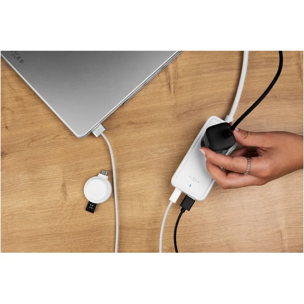 FIXED Charging Strip prodlužovací adaptér s USB-C/USB-A, GaN III, 3m, PD 65W, bílý - Nabíječky - Obrázek G6I1000O01