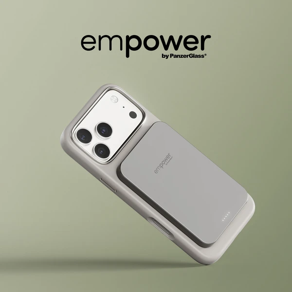 PanzerGlass® empower bezdrátová Qi2 powerbanka 5000 mAh, MagSafe, šedá - Powerbanky - Obrázek G83J000K01