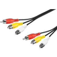 PremiumCord 3x Cinch/3x Cinch kabel 10m černý - Kabely a redukce