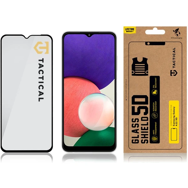 Tactical Glass Shield 5D sklo pro Samsung Galaxy A22 5G černé - Ochranné folie a skla - Obrázek G8VI300401