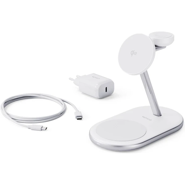 Epico UltraBase Qi2 3v1 Mag+ bezdrátový nabíjecí stojánek bílý - Nabíječky - Obrázek G9C9000K01