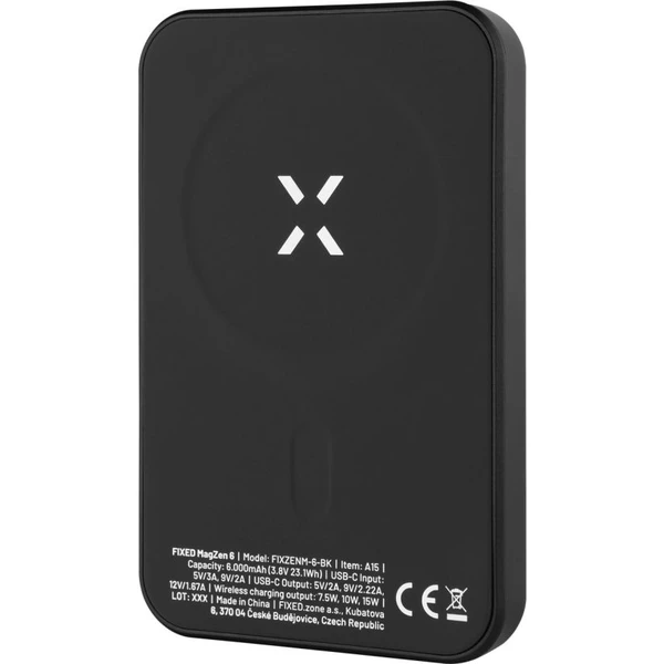 FIXED MagZen powerbanka s bezdrátovým nabíjením a Magsafe, 6000 mAh, černá - Powerbanky - Obrázek G9E5000601