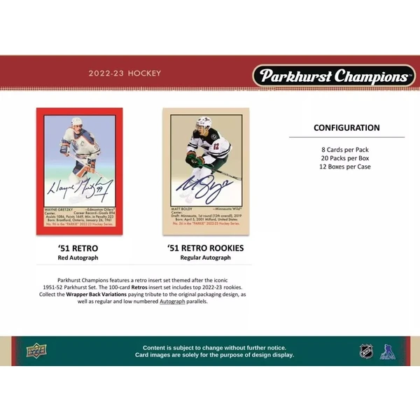 Hokejové karty Upper Deck Parkhurst Champions Hockey Hobby Box 2022-23 - Hokejové karty - Obrázek GB43000O01
