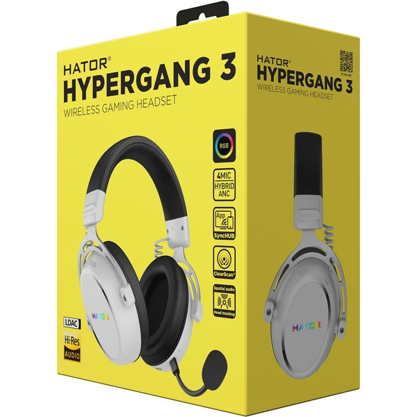 HATOR HYPERGANG 3 bezdrátový headset bílý - Sluchátka - Obrázek GCAE000J01