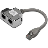 PremiumCord RJ45/2x RJ45 redukce 0,15m stříbrná - Kabely a redukce