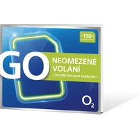 Předplacená SIM karta O2 s kreditem 150 Kč, neomezené volání + 300 MB za 25 Kč/den - SIM karty
