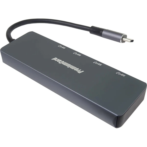 PremiumCord 10G SuperSpeed 4v1 USB-C Hub antracitový - USB huby - Obrázek GL4L000K01