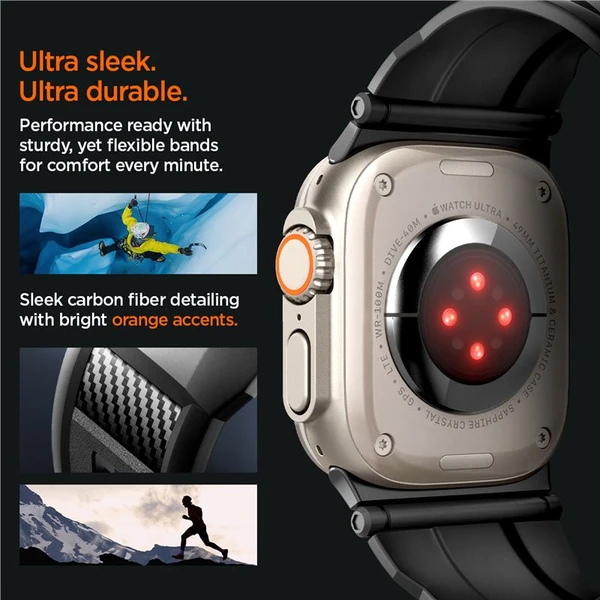 Spigen Rugged Ultra Band řemínek Apple Watch 49/46/45/44/42mm matně černý - Řemínky - Obrázek GLA1000P01