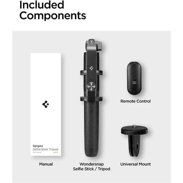 Spigen Tripod Selfie Stick (longer version) černý - Držáky - Obrázek GQA1000P01