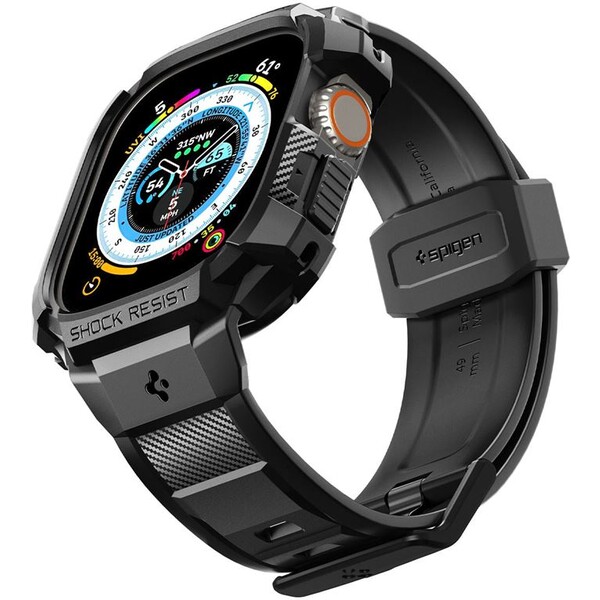 Řemínek pro Apple Watch 42/44/45/49 mm Spigen Rugged Armor Pro - černý