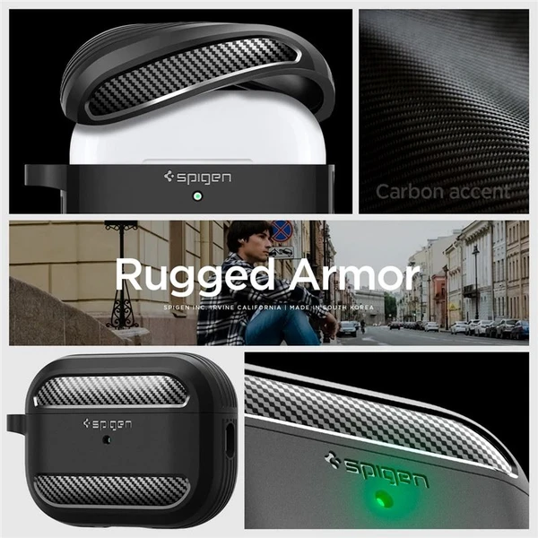Spigen Rugged Armor pouzdro pro  AirPods Pro 2 černé - Pouzdra - Obrázek GVK0000N01