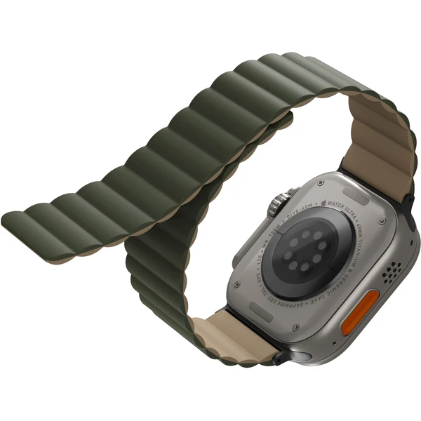 UNIQ Revix oboustranný řemínek pro Apple Watch 49/46/45/44/42mm Moss (zelený/béžový) - Řemínky - Obrázek GVQ1000601