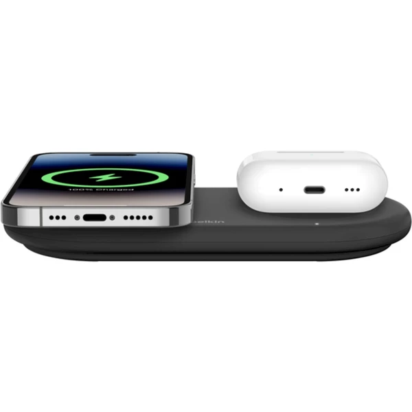Belkin BOOST CHARGE PRO Qi2 2v1 magnetická nabíjecí podložka iPhone/AirPods černá - Nabíječky - Obrázek H083000K01