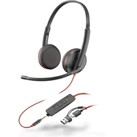 Poly Blackwire 3225 Headset + 3.5mm plug a USB-C/A adaptér (Bulk) - Sluchátka