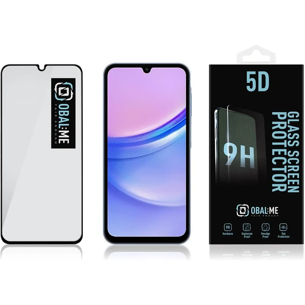 Obal:Me 5D Tvrzené sklo Samsung Galaxy A15 5G černé - Ochranné folie a skla - Obrázek H0U0000K01