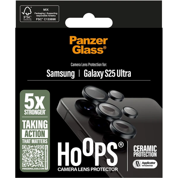 PanzerGlass® Hoops® Ceramic Samsung Galaxy S25 Ultra černé ochranné kroužky pro čočky fotoaparátu - Ochranné folie a skla - Obrázek H1FC000J01