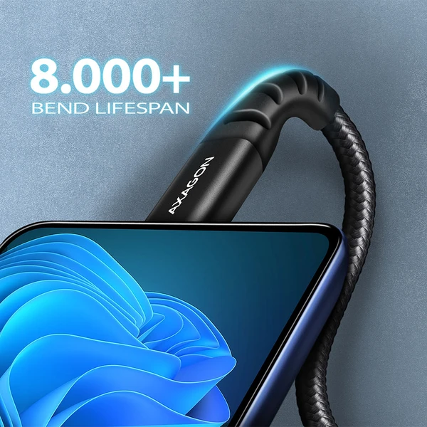 AXAGON BUCM-CM15AB USB-C/USB-C napájecí kabel 60W 1,5m černý - Kabely a redukce - Obrázek H1P0000K01