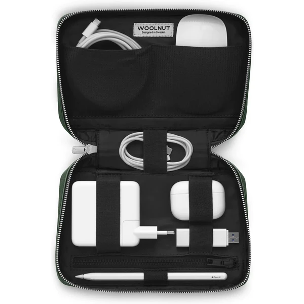 Woolnut kožený Tech Organizér tmavě zelený - Organizéry - Obrázek H1Q4000701