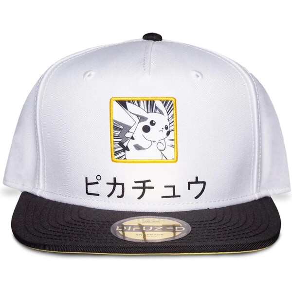 Difuzed Pokémon Snapback Kšiltovka Pikachu Black, White, Yellow Bílá