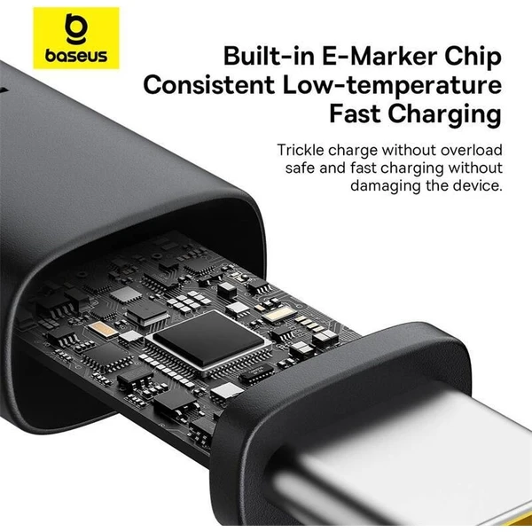 Baseus Dura USB-C/USB-C napájecí kabel 100W 1m červeno/černý - Kabely a redukce - Obrázek H22R000K01