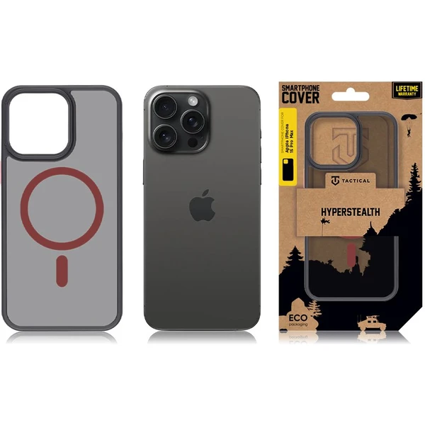 Tactical MagForce Hyperstealth 2.0 kryt iPhone 15 Pro Max Black/Red - Pouzdra - Obrázek H255000P01