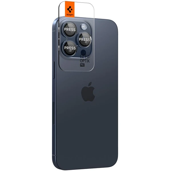 Spigen Glass tR EZ Fit Optik Pro 2 Pack sada skel iPhone 17-15 Pro/17-15 Pro Max modrý titan - Ochranné folie a skla - Obrázek H276000N01