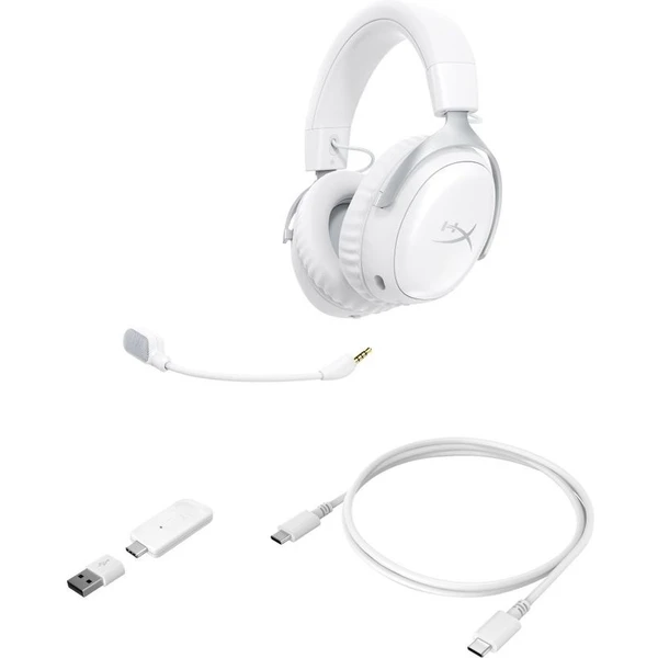 HyperX Cloud III S bezdrátová herní sluchátka bílá - Sluchátka - Obrázek H32K000K01