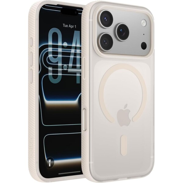 Belkin SheerForce Grip MagSafe kryt iPhone 17 Pro písečný