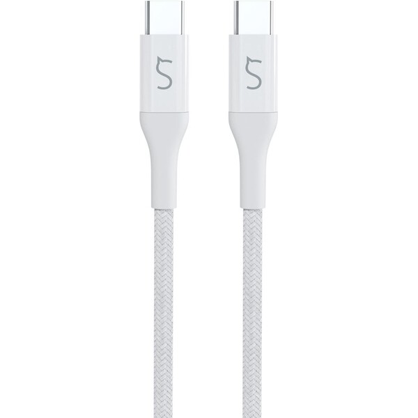 iWant opletený kabel USB-C na USB-C 0,3 m bílý Bílá