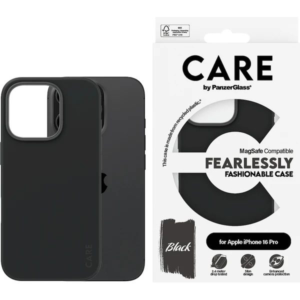 PanzerGlass® CARE kryt Apple iPhone 16 Pro MagSafe Fearlessly černý - Pouzdra - Obrázek H408000P01