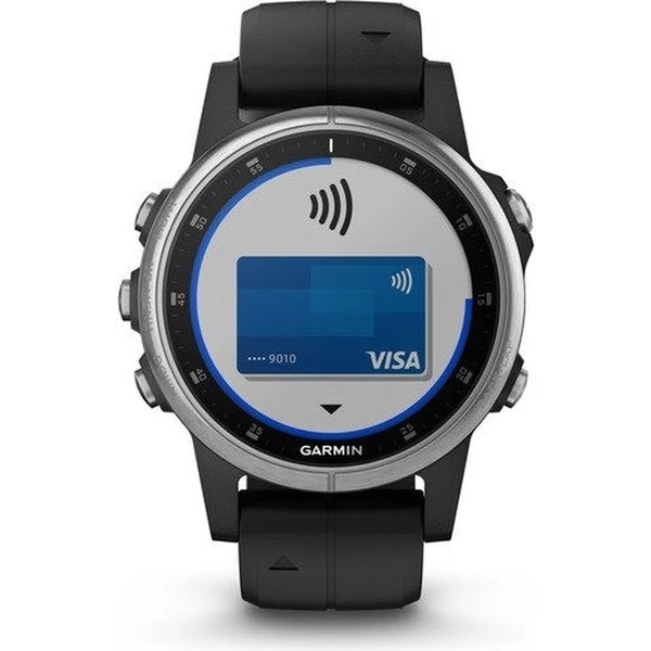Garmin Fenix 5S Plus stříbrné/černý pásek - Chytré hodinky - Obrázek H42T000101