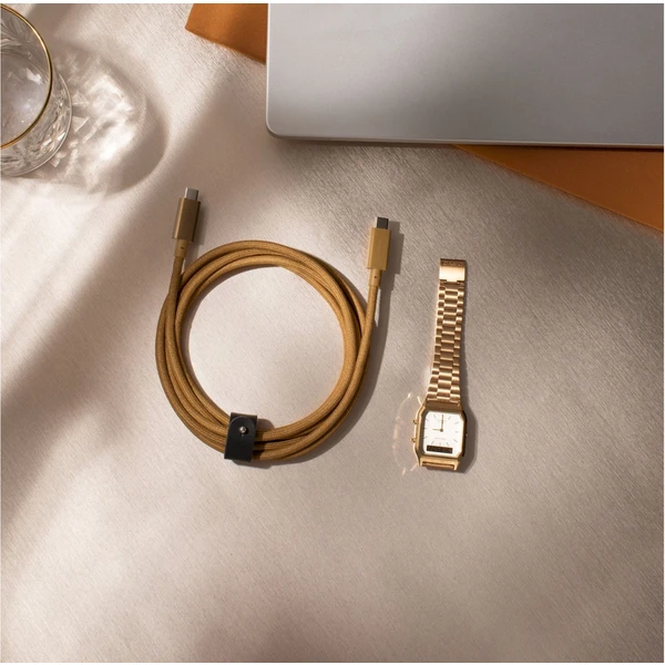 Native Union Belt Cable Pro USB-C/USB-C napájecí kabel 240W 2,4m hořčicový - Kabely a redukce - Obrázek H4V3000K01