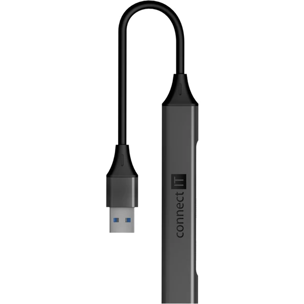 CONNECT IT USB-A hub, (1xUSB-A 3.0, 3xUSB-A 2.0), externí antracitový - USB huby - Obrázek H5N0000P01