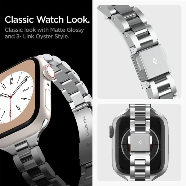 Spigen Modern Fit 316L řemínek Apple Watch 42/41/40/38mm stříbrný - Řemínky - Obrázek H6D5000L01