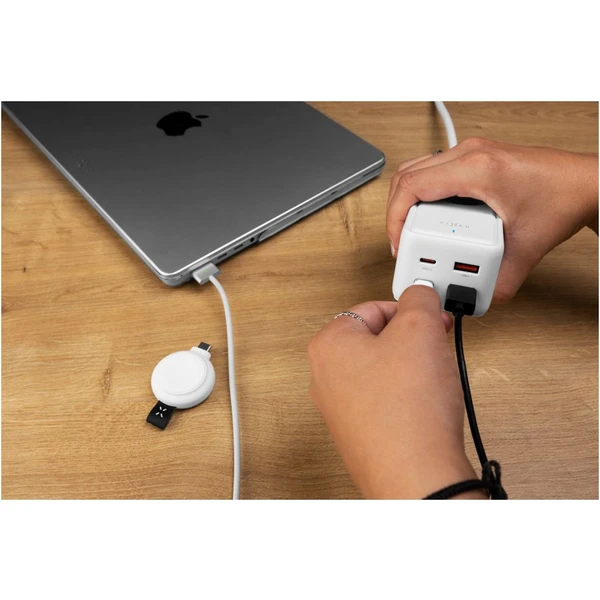 FIXED Charging Strip prodlužovací adaptér s USB-C/USB-A, GaN III, 3m, PD 65W, bílý - Nabíječky - Obrázek H6I1000O01