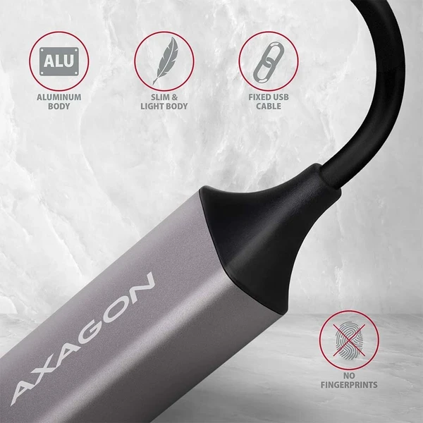 AXAGON ADETR USB A 3.2 Gen 1 Gigabit Ethernet síťová karta auto instal titanově šedá - Síťové adaptéry - Obrázek H73V000501