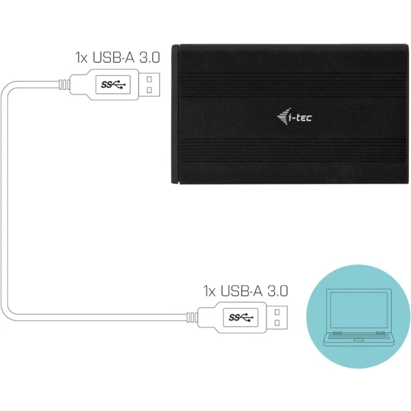i-tec MYSAFE AluBasic 2,5" USB 3.0 SATA externí box - Externí boxy - Obrázek H7JWE00101