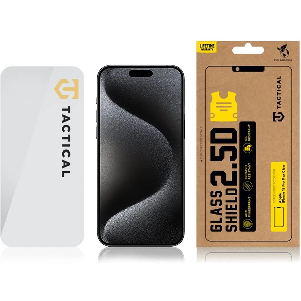 Tactical Glass Shield 2.5D sklo pro Apple iPhone 15 Pro Max čiré - Ochranné folie a skla - Obrázek H7S5000701