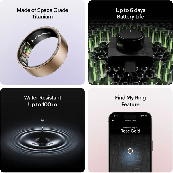 Ultrahuman Ring AIR chytrý prsten vel. 13 Rose Gold - Chytré prsteny - Obrázek H7XM000K01