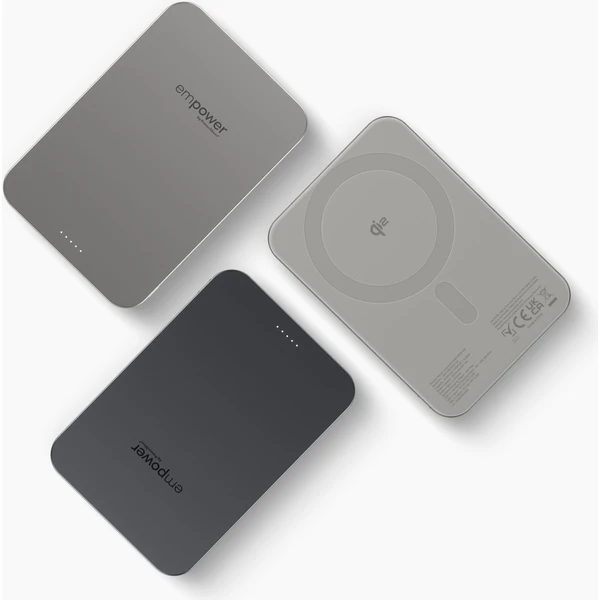 PanzerGlass® empower bezdrátová Qi2 powerbanka 5000 mAh, MagSafe, šedá - Powerbanky - Obrázek H83J000K01