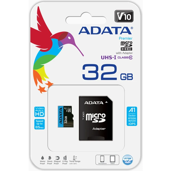 ADATA Premier microSDHC 32GB + SD adaptér - Paměťové karty - Obrázek H84X000501