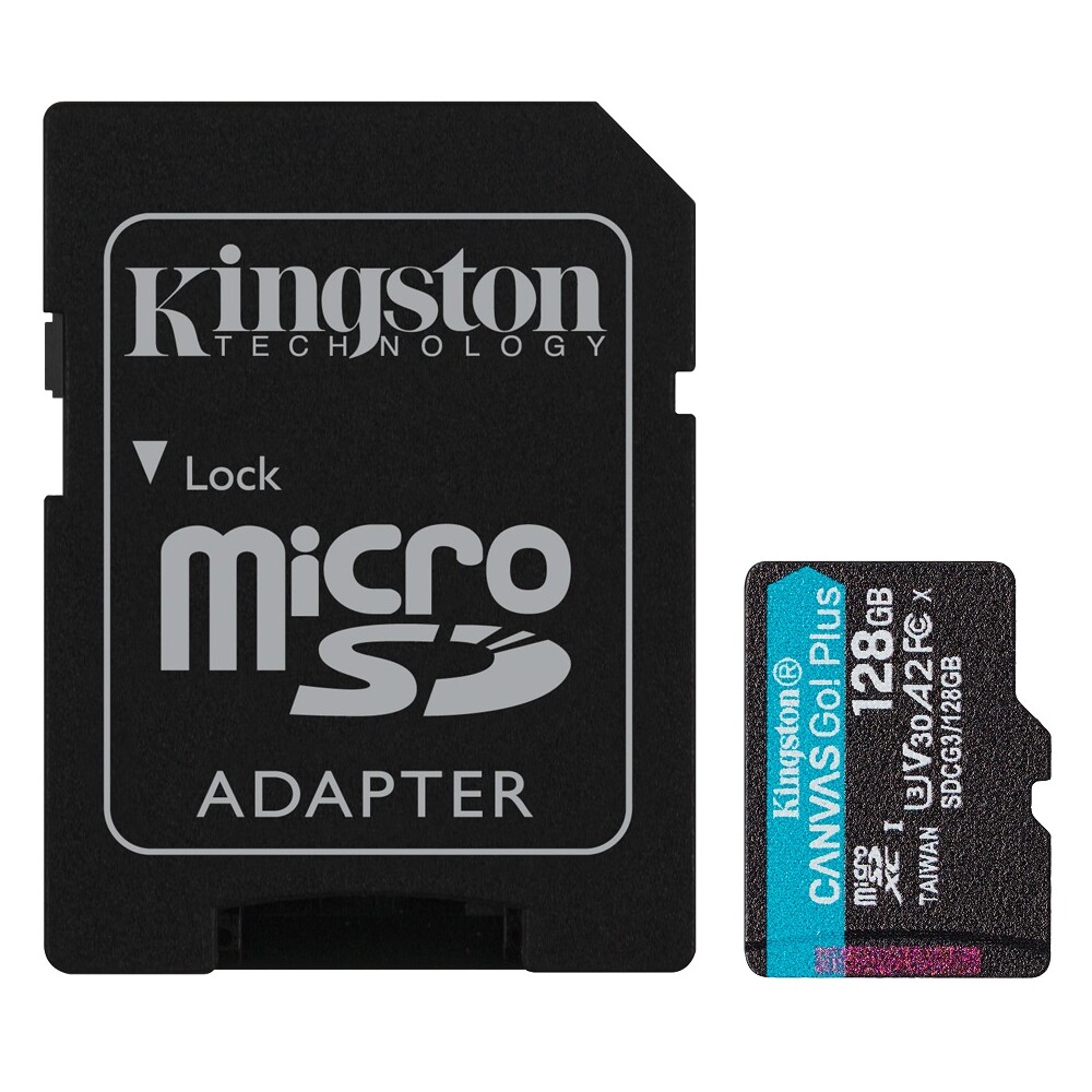Kingston microSDXC Canvas Go! Plus 128GB 170MB/s UHS-I U3 + SD adaptér